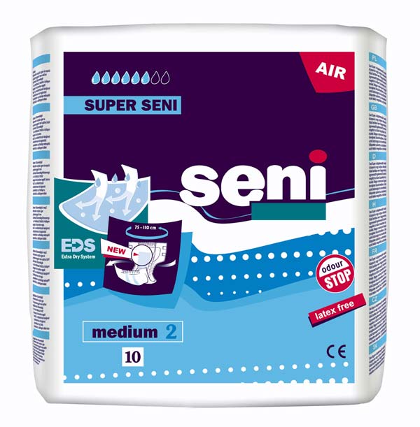 SENI Super Inkontinenzslip M – Karton 12 × 10 Stück (120 Stück)