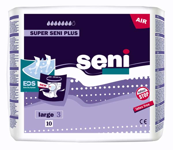 SENI Super Plus Inkontinenzslip L – Karton 6 × 10 Stück (60 Stück)
