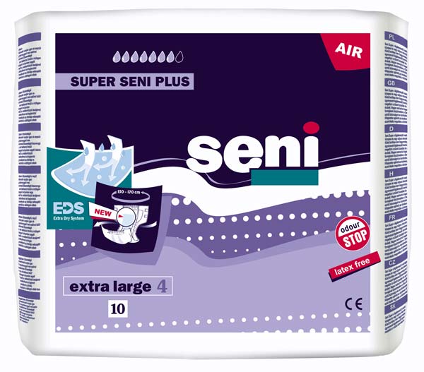 SENI Super Plus Inkontinenzslip XL – Karton 6 × 10 Stück (60 Stück)