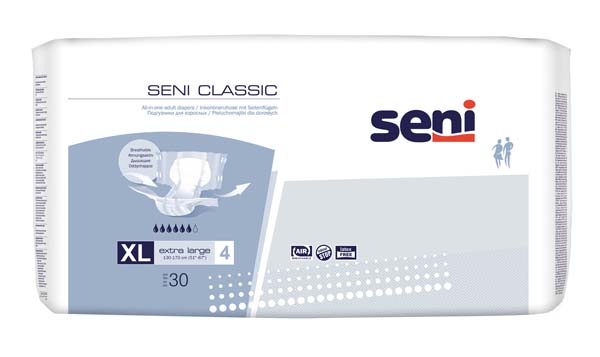SENI Classic Inkontinenzslip XL – Karton 4 × 30 Stück (120 Stück)