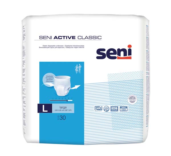 SENI Active Classic Inkontinenzpants L – Karton 3 × 30 Stück (90 Stück)