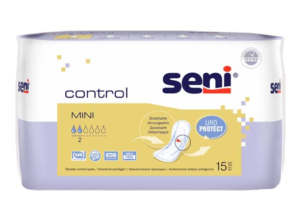 SENI Control Inkontinenzeinlage mini – Karton 20 × 15 Stück (300 Stück)