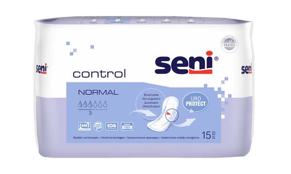 SENI Control Inkontinenzeinlage normal – Karton 12 × 15 Stück (180 Stück)