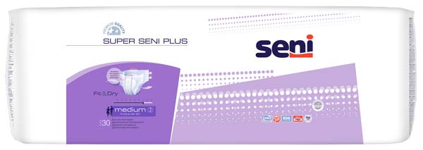 SENI Super Plus Inkontinenzslip M – Karton 3 × 30 Stück (90 Stück)