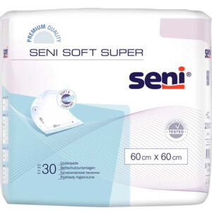 SENI Soft Super Bettschutzunterlage 60x60 cm – Karton 4 × 30 Stück (120 Stück)
