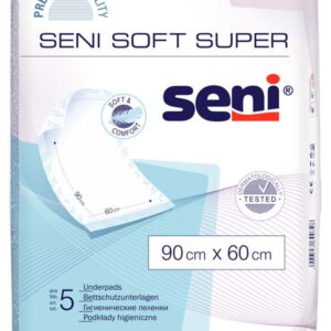SENI Soft Super Bettschutzunterlage 60x90 cm – Karton 12 × 5 Stück (60 Stück)