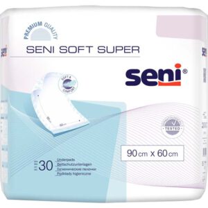 SENI Soft Super Bettschutzunterlage 60x90 cm – Karton 4 × 30 Stück (120 Stück)