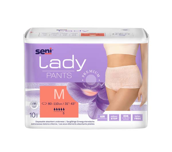 SENI Lady Inkontinenzpants M – Karton 8 × 10 Stück (80 Stück)
