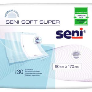 SENI Soft Super Bettschutzunterlage 90x170 cm – Karton 4 × 30 Stück (120 Stück)