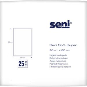 SENI Soft Super Bettschutzunterlage 60x90 cm – Karton 2 × 25 Stück (50 Stück)
