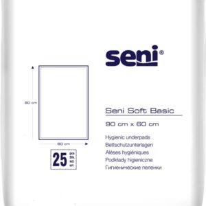 SENI Soft Basic HE Bettschutzunterlage 60x90 cm – Karton 4 × 25 Stück (100 Stück)