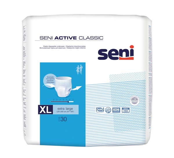 SENI Active Classic Inkontinenzpants XL – Karton 3 × 30 Stück (90 Stück)