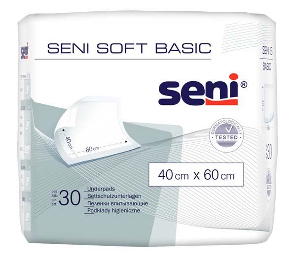 SENI Soft Basic Bettschutzunterlage 40x60 cm – Karton 12 × 30 Stück (360 Stück)