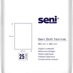 SENI Soft Normal Bettschutzunterlage 60x90 cm – Karton 2 × 25 Stück (50 Stück)