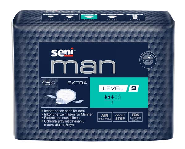 SENI Man Inkontinenzeinlage extra Level 3 – Karton 16 × 15 Stück (240 Stück)
