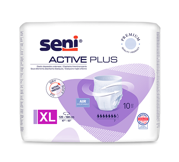 SENI Active Inkontinenzpants plus XL – Karton 8 × 10 Stück (80 Stück)