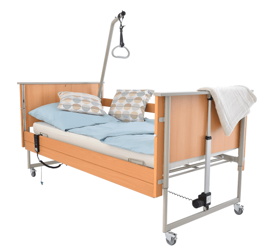 AKS aks-Bett D4 LowEntry Metall-Liegefläche, 29V-SMPS 90x200 cm, Holz