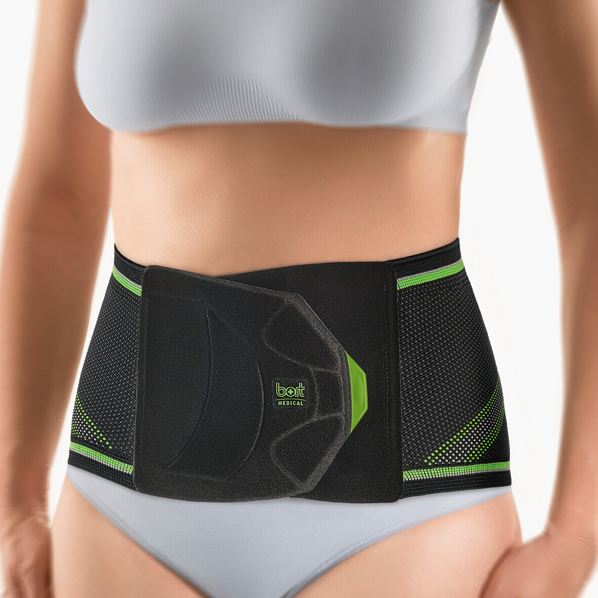 BORT StabiloBasic Lady Sport Rückenbandage mit Pelotte – Bild 2