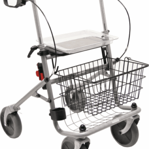 Drive Medical Rollator Cristallo PD-Bremse, anatomische Handgriffe, TPR-Bereifung, silber-metallic
