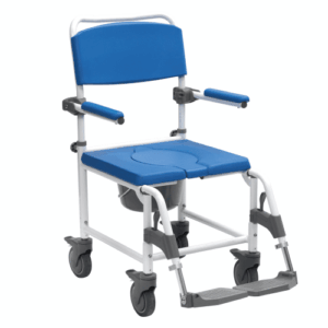 Drive Medical Dusch-Toilettenrollstuhl ASTON 5"Räder,weiß-blau
