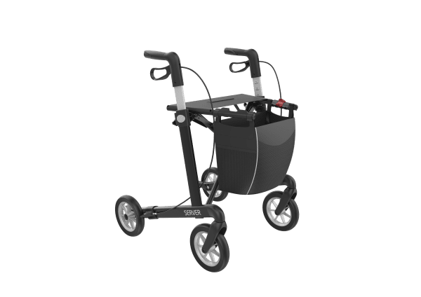 Rehasense Rollator SERVER Komfort Softräder, mit Stockhalter und Tasche