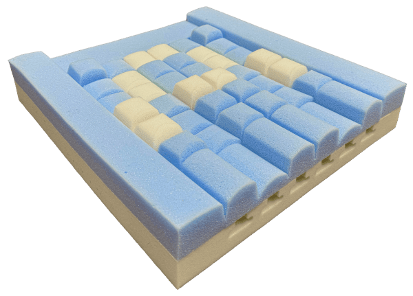 SHP Softline Sitzkissen CUBE FLEXi mit PU-Bezug 8 cm blau-grau