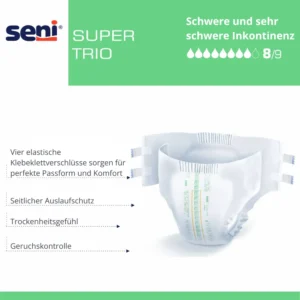 SENI Super Trio Inkontinenzslip S – Karton 8 × 10 Stück (80 Stück)