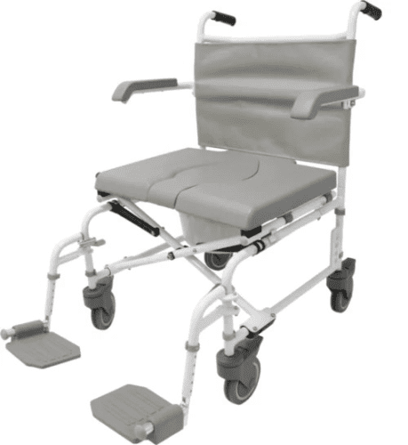 Drive Medical Duschtoilettenrollstuhl DUO MOTION XL, 5" Räder, grau-weiß
