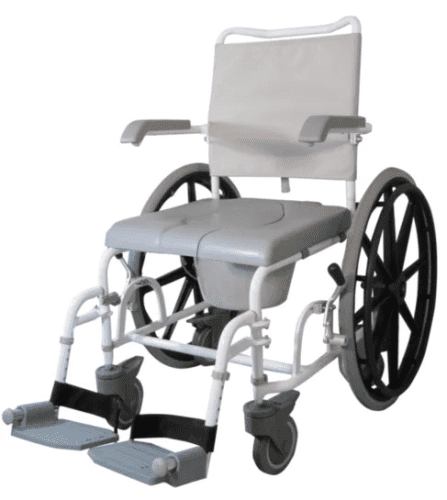 Drive Medical Dusch-Toilettenrollstuhl DuoMotion grau 24" Antriebsräder grau