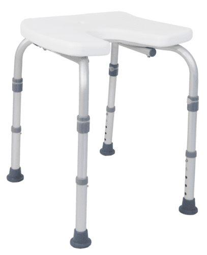 Drive Medical Duschstuhl DH 135 ohne Lehne mit Ausschnitt,weiß