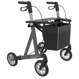 Rehasense Rollator SERVER HD Komfort mit PUR-Softrädern anthrazit – Sitzhöhe 62 cm