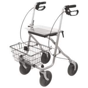 Drive Medical Rollator MIGO 2G 190/50 mit Stockhalter, Tablett, Korb, PU, silber