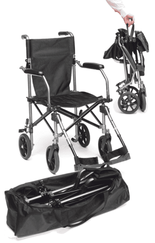 Drive Medical Reise- und Transportrollstuhl TRAVELITE faltbar, schwarz