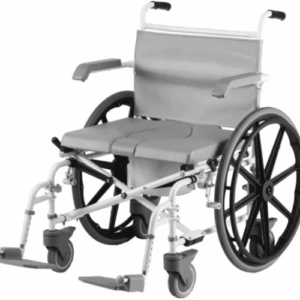 Drive Medical Duschtoilettenrollstuhl DUO MOTION XL, 24" Antriebsräder, grau-weiß