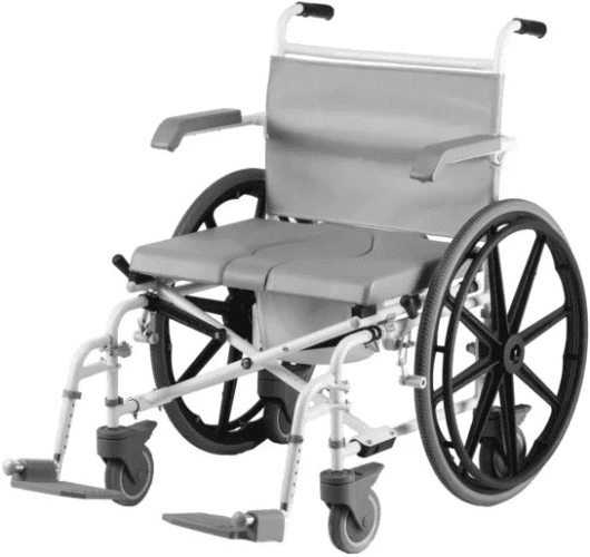Drive Medical Duschtoilettenrollstuhl DUO MOTION XL, 24" Antriebsräder, grau-weiß